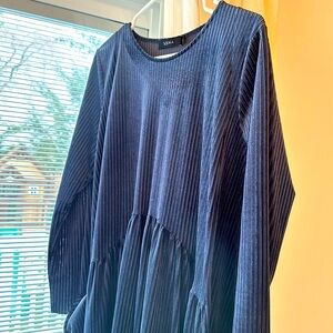 Solika ribbed slate velvet Heidi dress loose fit